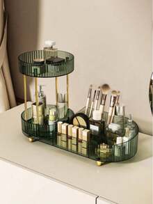 Rotating Cosmetic And Makeup Brush Storage Box, 360-Degree Rotating Storage, Suitable For Women's Use, Desktop Perfume And Skincare Product Organizer, Rotating Pen Holder, Makeup Brush, Lipstick And Powder Puff Storage Box. - Multicolor - View 9