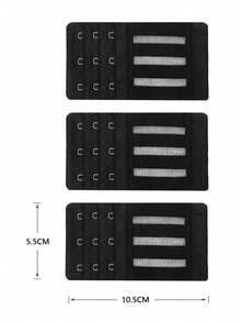 Accesorio de ropa interior de talla grande (conjunto de 3 piezas de ganchos para ropa interior) - Negro - Ver 5