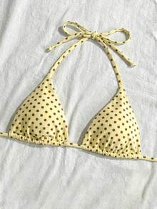 Swim Mod 女款夏季海灘波點掛脖綁帶性感比基尼三角泳褲 4 件組泳衣套裝 - 彩色 - 查看 7