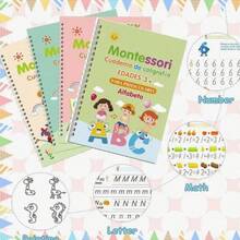 4 Spanish Handwriting Workbook, Montessori Reusable Educational Calligraphy Letters Practice Toy Edition Children's Handwriting Workbook - Multicolor - View 4