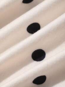 Dazy Plus 大尺碼波點印花蕾絲飾邊繫帶 T-shirt 夏季圖案短袖上衣 - 米色 - 查看 3