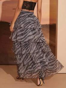 Hauture Women's Zebra Print Pleated Casual Versatile Daily Outing Skirt - Multicolor - View 2