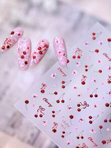 1PC Cute Mini Blueberry Embossed Jelly Nail Stickers, Fresh Fruit Nail Art Decals - Multicolor - View 9