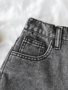 SHEIN Tween Girl New Spring Summer Beach Boho Holiday 3 Pieces Solid Light Washed Ripped Raw Hem Casual Baggy Denim Shorts, Summer Concert Rave Festival,Graduation, Summer Brunch, Vacation,Country Concert,Casual & Street Style, Summer,Suitable For Spring And Summer Wear, Elegant And Holiday Wear,Spring Break Summer Beach Vacation Wear,Summer Short,White Short - Multicolor - View 4