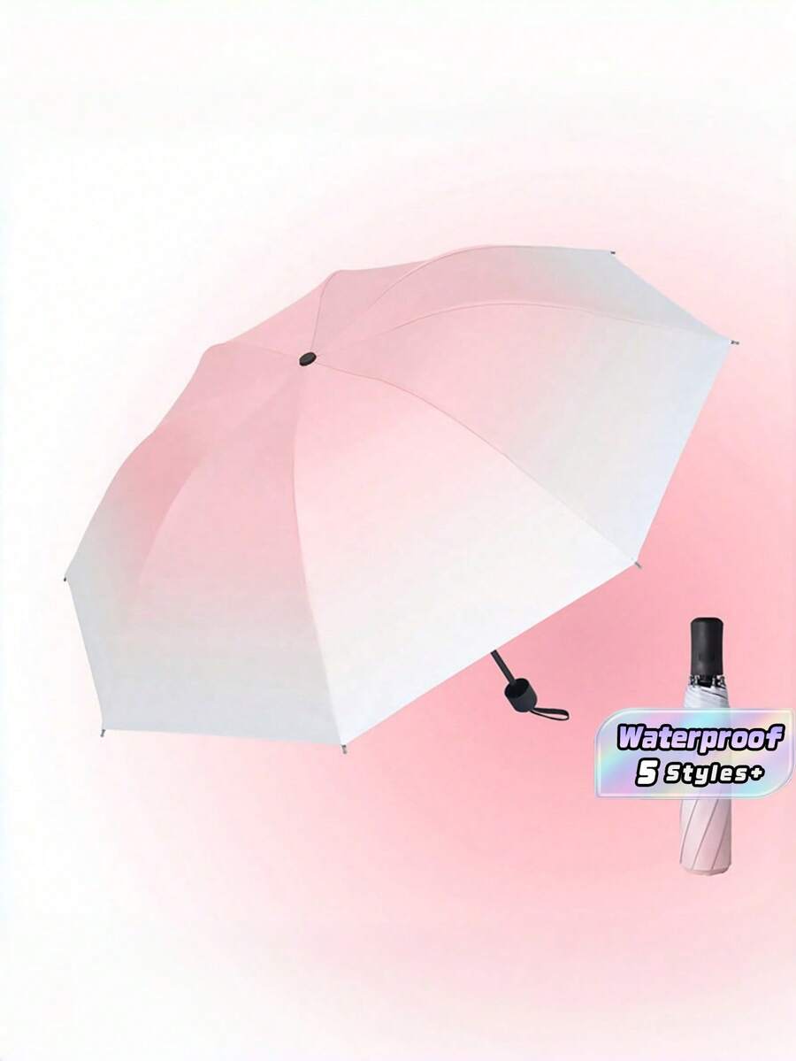 1 buah Payung Lipat Tiga Ukuran Kompak Tahan Air Perlindungan UV Warna Pastel Macaron Dopamin Dressing Creamy Healing Colorful untuk Wanita, Cocok untuk Perjalanan Musim Panas dan Komuter Sehari-hari. - Seperti yang ditunjukkan pada gambar - View 1