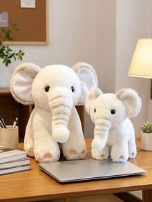 POKOJA LAND 1PC Standing Ivory Elephant Plush Doll,Cute Kawaii Adorable Funny Grey Trim Ear Animal,As Home/Room/Bedroom/Car Decor,Desk&Travel Plush,Backpack Charm,Collectible,Plush Doll,Perfect/Birthday/Christmas/Holiday Gift. - Multicolor - View 7