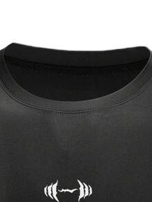 Gym Rark Men's Graphic Print Slim Fit Round Neck Short Sleeve Athletic T-Shirt Gym Compression Shirt Compression Shirt Gym Shirts Pack Compression Shirt Men - Black - View 3