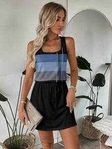 SHEIN LUNE Women's Casual Printed Short Dress Suitable For Spring And Summer - Multicolor - View 8