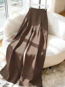 Selianne Women's New Commuter Versatile Minimalist Straight Leg Pants - Brown - View 3