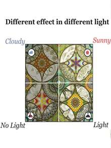 Volume 1: Colorful Glass Window Privacy Film; 3D Rainbow Bohemian Style Glass Sticker; Softening Light & UV Protection Adhesive Film – Suitable For Bathroom Shower Doors In Homes - Multicolor - View 4