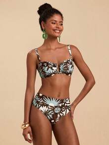 Travachic Women's Vacation Beach Sun Print Swimsuit Set - Multicolor - View 3