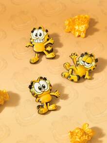 GARFIELD | SHEIN 一套全新創意卡通動物圖案印花胸針，IP聯名設計，可愛個性化，簡約大方，也可作為飾品使用，適合各種派對、音樂會、節日，精美禮物 - 黃色 - 查看 8