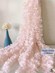 1/3/6/12 piezas Guirnalda de enredadera de cerezo artificial y glicina, cuerda de flores falsas de tela de seda reutilizables para decoración de bodas, fiestas, hogar, reuniones familiares, patio, pared, habitación, dormitorio y decoración festiva - Rosa Pálido - Ver 1