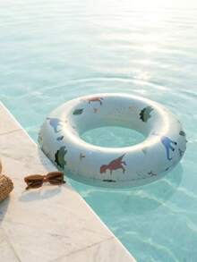 1pc Dinosaur Pattern Inflatable Swimming Ring, Classic Sailing Style Swimming Pool Float, Thickened PVC Water Float, Suitable For Summer Beach, Outdoor Swimming Pool Party, Swimming Training, Holiday Water Entertainment. - Multicolor - View 4
