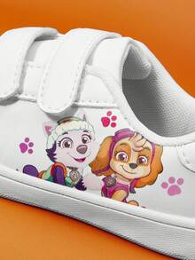 SHEIN | PAW Patrol Zapatos blancos casuales con dibujos animados lindos para niñas & niños pequeños, deportes & uso diario al aire libre, temporada de regreso a la escuela, suaves & cómodos, uso diario - Albaricoque - Ver 2