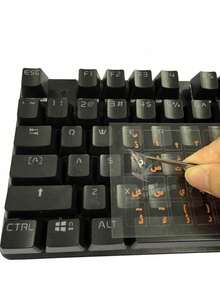 1 Peça Adesivo de Teclado Árabe Transparente Decalque de Letra Filme de Transferência para Aplicar Descascar Deixar Palavra para Laptop Desktop Notebook Rótulo de Alfabeto Universal Alta Qualidade Agora - transparente - Visão 5