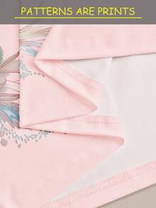 Resyla Floral Pattern Casual Short Sleeve T-Shirt, Versatile For Summer - Pink - View 5