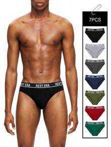 EasyFave 7pcs/Pack Men's Fashionable Briefs - Multicolor - View 1
