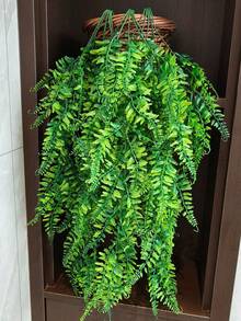 1/3Pcs Large 80cm Realistic Fake Hanging Fern, Lifelike Artificial Greenery Vine, Fade-Resistant No Electricity, For Wedding Birthday Garden Indoor Outdoor Decor, Table Centerpiece Wreath Backdrop - Green - View 4