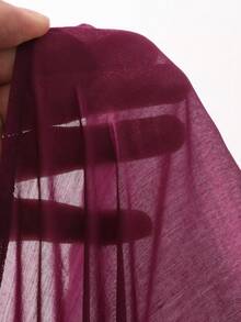 DAZY Top de verão suave estilo INS rosa com decote halter, manga comprida em chiffon, ombros descobertos e bainha com folhos, top elegante de férias para mulher - Roxa - Ver 8