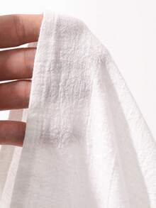 DAZY Men's White Henley Neck Long Sleeve Shirt - White - View 6
