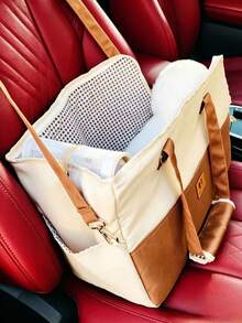 Multi-Color Fabric Travel Bag Suitable For Small Pet Dogs And Cats When Going Out. It Is Perfect For Carrying Fashionable Bags When Out And About. - Mocha Brown - View 6