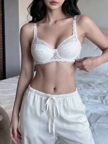 Napfluff 2 件套：优雅纯色蕾丝聚拢钢圈性感内衣文胸 - 彩色 - 查看 4