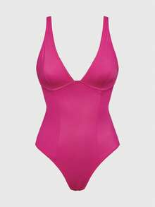 SHAPORA Body moldeador de unicolor con escote en V profundo para mujer - Multicolor - Ver 11