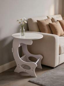 Practical Storage Rack - Modern Scandinavian Style White Wooden Storage Table, Multifunctional Tiered Shelf, Easy To Assemble, Suitable For Bedroom And Living Room Decor, Simple Design Bookshelf | Multifunctional Shelf - All Seasons, Practical Home Essential - White - View 6