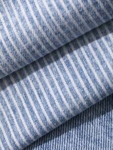 DAZY 女款拼接日系街頭風寬鬆寬腿休閒牛仔褲可愛上衣 - 淺藍色 - 查看 7