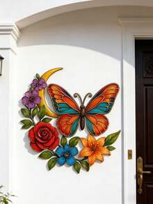1Pc Moon Phase Butterfly Metal Wall Art, Boho Decor For Indoor, Outdoor, Home & Garden, Easy To Install, Ideal Holiday Gift - Moon Phase Butterfly - View 5