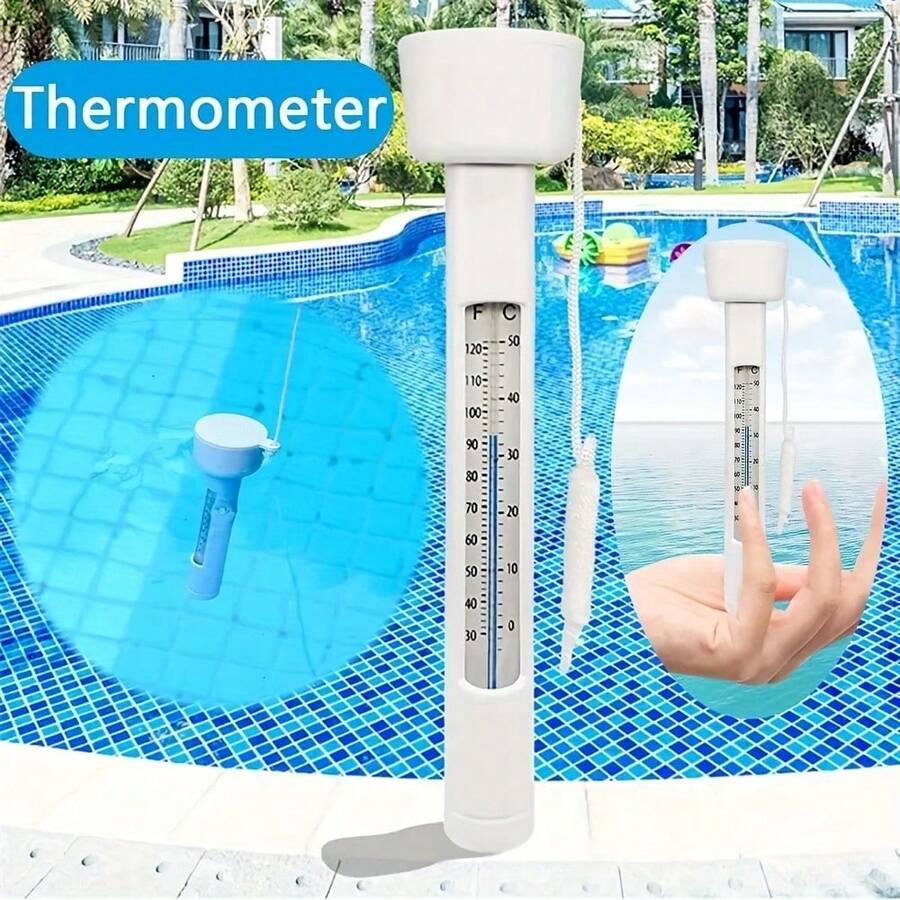 1Pc Floating Digital Pool Thermometer, Battery-Free Plastic Water Thermometer With Easy-Grip Handle, Multi-Color For Pool Spa Hot Tub Pond - A - View 1