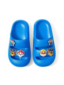 SHEIN | PAW Patrol 藍色卡通男孩拖鞋，EVA輕量材質，腳趾保護，適合室內、淋浴或海灘使用，幼兒和兒童尺寸，夏季服裝，春季服裝，海灘，度假 - 藍色 - 查看 6