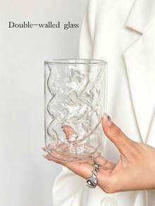 1PC 2pcs 4pcs Double Wall Insulated Glass Cup,Clear Dirty Cup, Creative American Coffee Mug, Home Tea Cup, Latte Glass - Clear - View 2