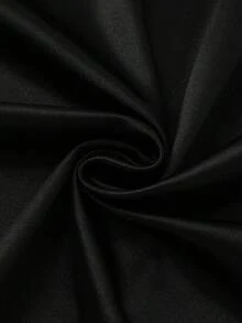 SHEIN PETITE 女款純色方領百褶無袖優雅性感短洋裝，黑色，適合夏日、萬聖節、夜晚外出與派對 - 黑色 - 查看 4