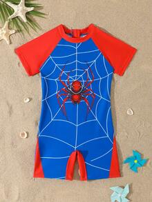 Baju Renang Anak Laki-Laki Motif Hewan Lucu, Baju Renang Terusan Lengan Pendek, Cocok untuk Liburan, Cocok untuk Musim Panas, Cocok untuk Berenang - MultiWarna - View 4