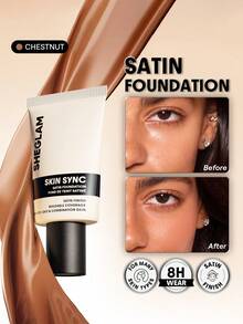 SHEGLAM Skin Sync Satin Foundation-Chestnut - Chestnut - View 1