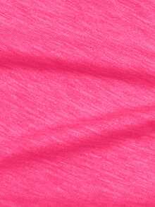 Selianne Women's Solid Color Versatile V-Neck Fashion T-Shirt For Travel And Outings - Hot Pink - View 7