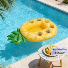 Avocado-Shaped Floating Tray, 8 Compartment Storage For Snacks, Drinks, Fruits - Durable Pvc Material, Uv-Resistant, Perfect For Pool And Beach Parties, Essential For Beach Parties | Tropical Style | Durable Plastic Tray - Cup Holder - View 1