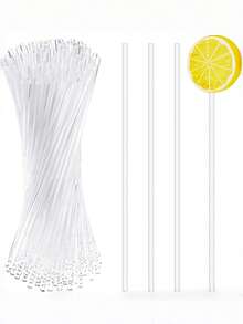 50/100pcs Durable Acrylic Lollipop Sticks, Multipurpose For Baking Cakes, Candy, Desserts, Garden Plants, Suitable For Wedding, Halloween, Christmas, Birthday Party - transparent - View 2