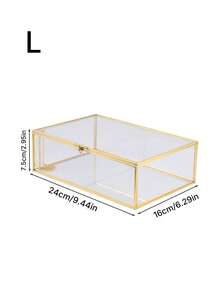 Caixa de Jóias de Vidro Hexagonal, Caixa de Jóias Casa de Flores, Casa de Flores Anel de Diamante Carnudo, Casa de Plantas e Flores para Jardinagem Doméstica - Transparente - Visão 17