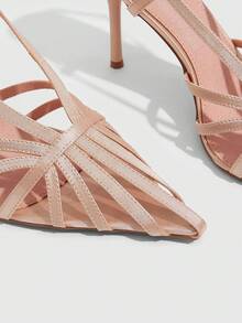 CUCCOO SZL Outdoor Women's Pointed Satin Strip Fabric Fashion Breathable And Comfortable Daily Party Banquet Buckle Sandals - Sardine, gold - View 6