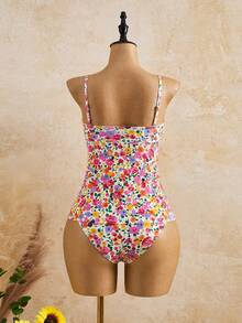 Swim Mod Women's Sexy Tropical Summer Beach Pool Party Vacation Knot Print Tankini White - Multicolor - View 2