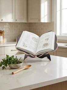 Cirelle 1Pc Foldable Floral Engraved Wooden Book Stand, Adjustable Desktop Book Holder 4 Colors For Cookbook Textbook, Home Office Decor Gift(Due To Natural Wood Material, Color Varies Slightly For Each Piece. Please Refer To The Actual Product) - Multicolor - View 5