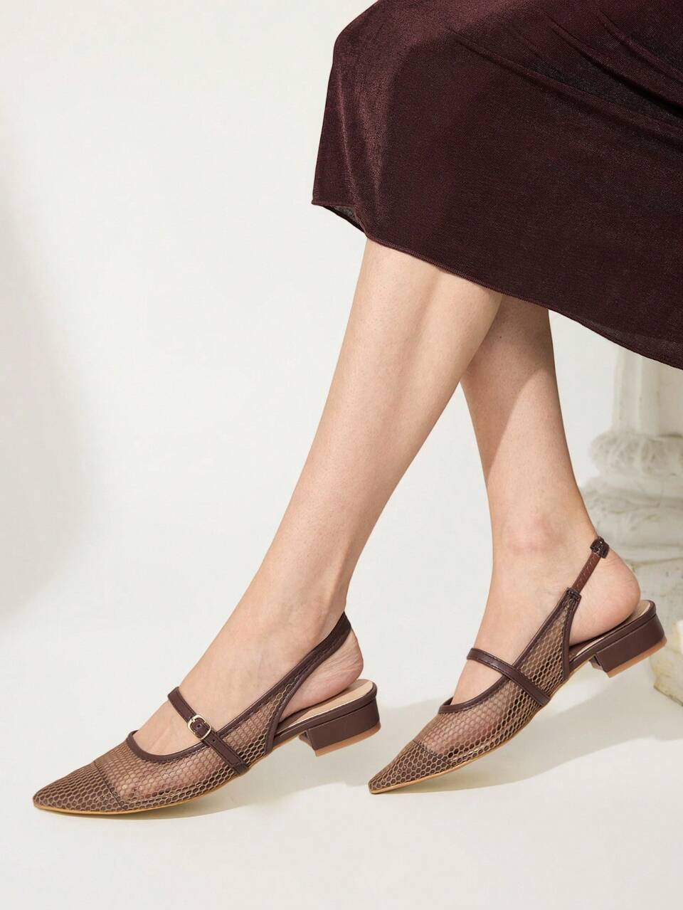 CUCCOO CHICEST Women Shoes Classic Fashion Women's Shoes Buckle Decorative Mesh Design Breathable Not Stuffy Feet Elegant Wear Workplace Office Commute Comfortable Women's Shoes