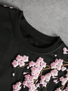 PAVTROS Men's Floral Print Crew Neck Vacation Casual Fashion Tank Top - Black - View 4