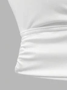 SHEIN Unity Women's Sleeveless Sports Vest Tops Removable Padded Backless Design For Summer Outdoor Sports Work White Athleisure - White - View 4