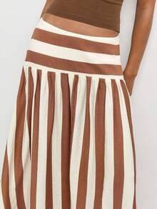 Maija Women's Striped Pleated Casual Skirt - Multicolor - View 8