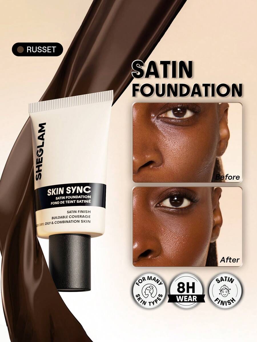 SHEGLAM Skin Sync Satin 粉底液-Russet - Russet - 查看 1
