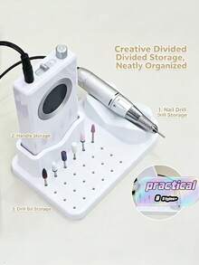 1 PIEZA Nuevo tipo de caja/estante de almacenamiento para pulidor de uñas, mango de almacenamiento dividido creativamente, caja de almacenamiento para cabezal de pulidor de uñas - Multicolor - Ver 1